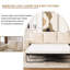 Canapé-lit, canapé-lit avec matelas, canapé-lit modulaire à 2 places de 81,5 po, canapé convertible en lin moderne, mobilier de salon pour petits espaces, appartement, studio, beige