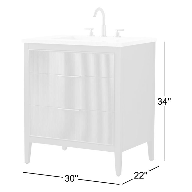 Emma 30" W Single Vanity, Vintage Blue