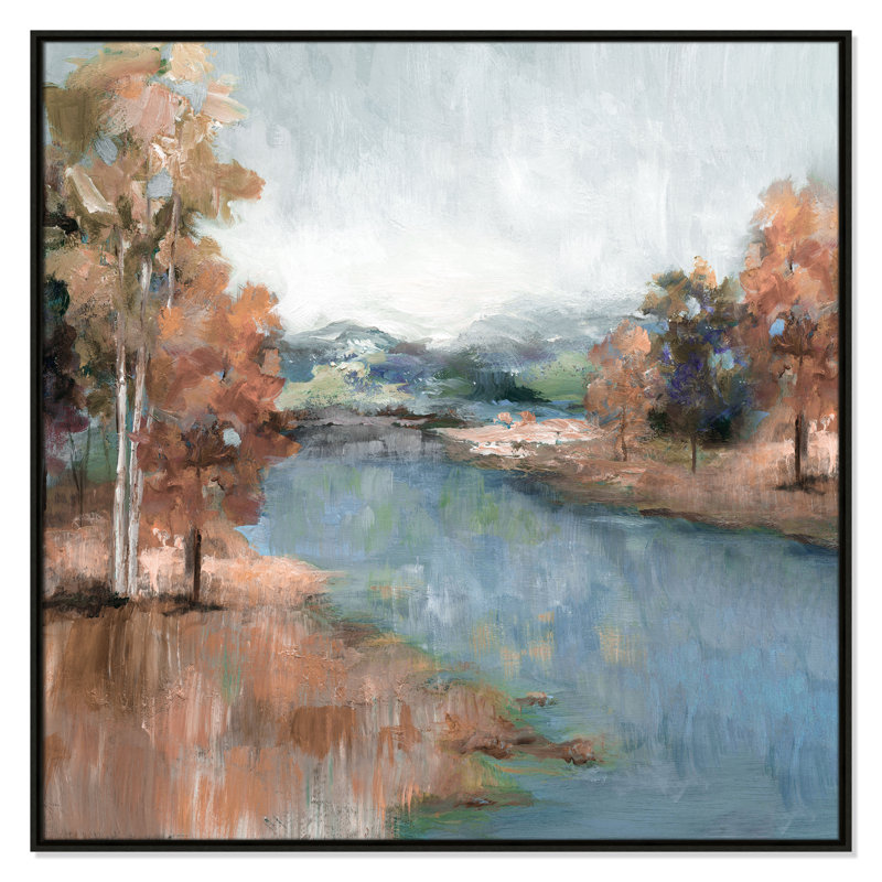 «Blush Meadow - Square Version Print» par Nan, Espresso, H 41,5 po x l 41,5 po