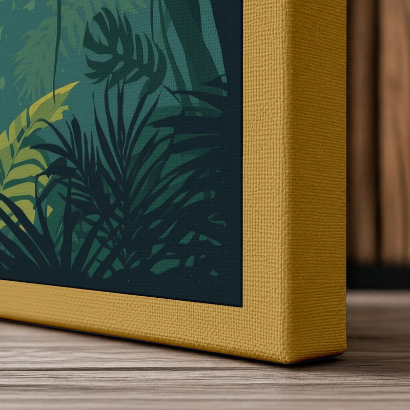 Jungle Paradise Tropical - Wrapped Canvas, 36x24 - 91.4 x 61.0 cm, Ochre Border