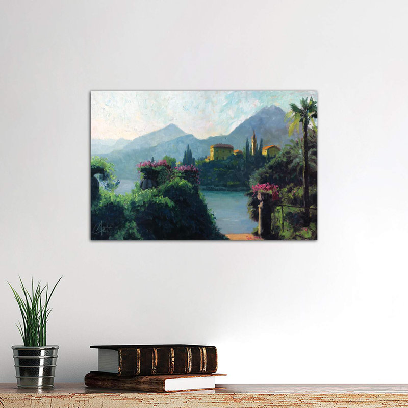 «Lake Como, Italy» par Christopher Clark, reproduction d'art, Toile tendue, H 18 po x l 26 po x P 1,5 po