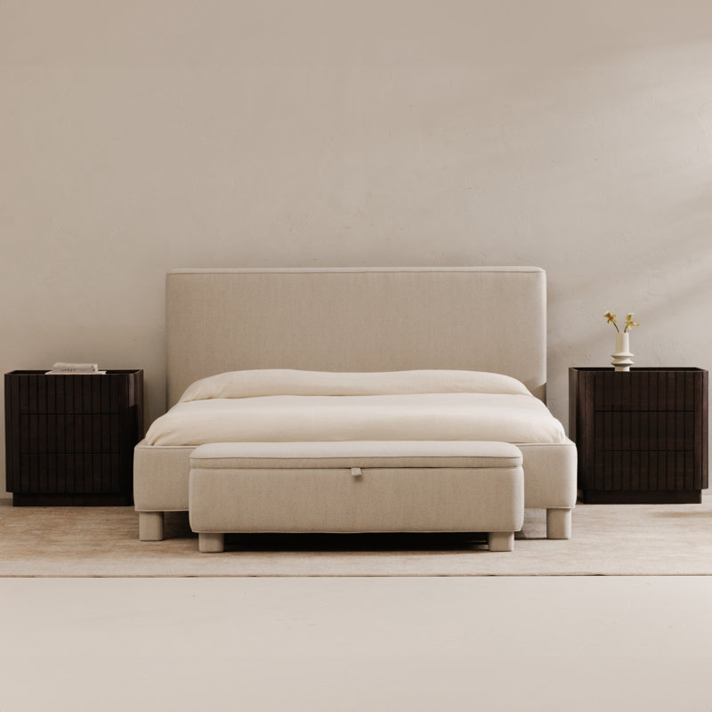 Ichigo Upholstered Bed, Light Grey, King