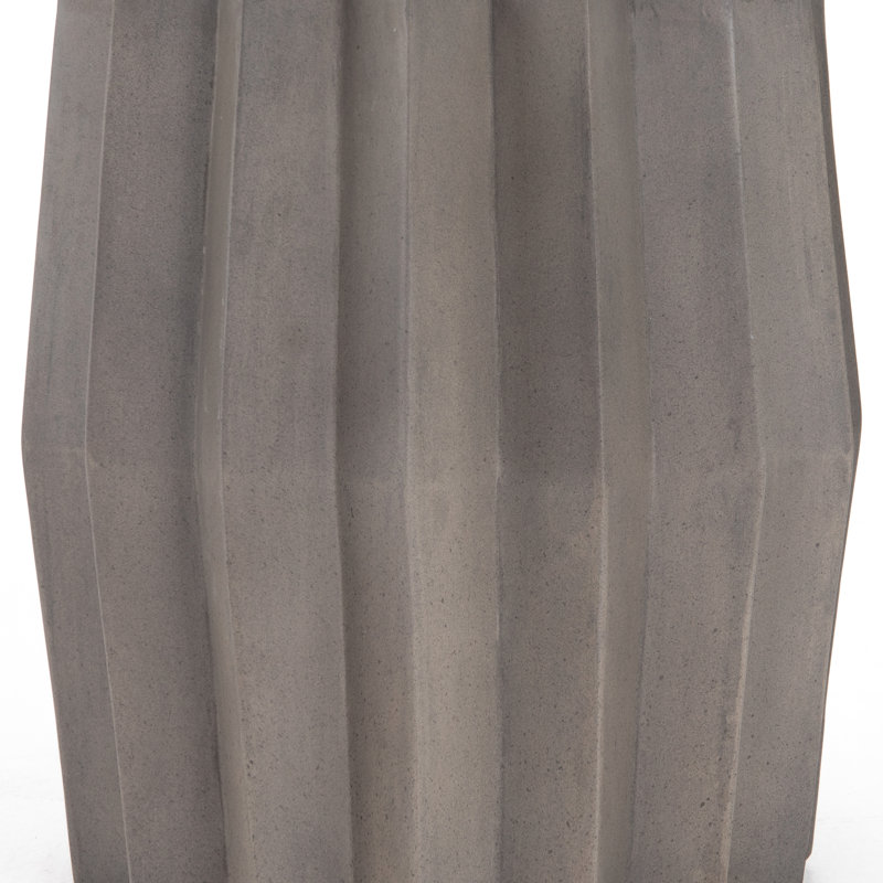 Everett Outdoor Concrete Side Table, Dark Gray