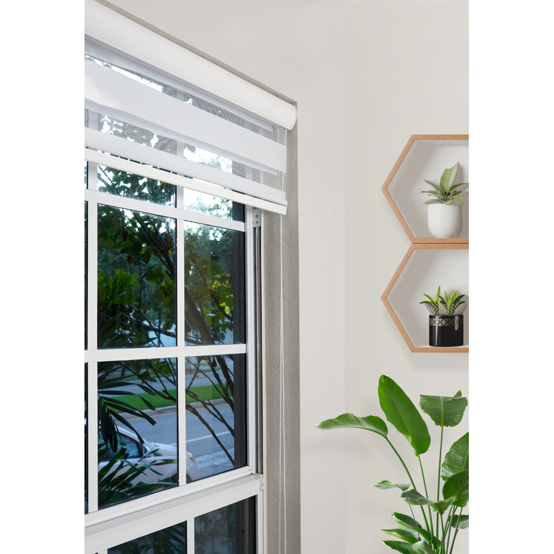 Store à motif de zèbre de taille personnalisée pour fenêtres d'intérieur Pinecrest Home Goodies, l 50 po x L 78 po, Blanc