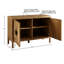 Armoire d'appoint 2 portes avec tablettes réglables, look contemporain, 47,5 po de long, espace de rangement spacieux, bois massif, café foncé, tablettes finies et élégantes