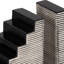 Striped Steps Bookends, Black/White - A Fusion Of Mdf And Resin Magic