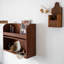Armoire de rangement murale en bois massif brun de style moderne Mid-Century 19,69 po, tablette de rangement murale multicouche