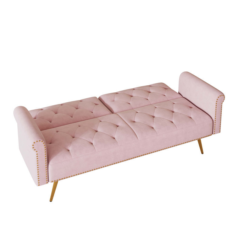 Comfy Sofa, Modern Sofa, Living Room Sofa Bed With Throw Pillow, Pink 1