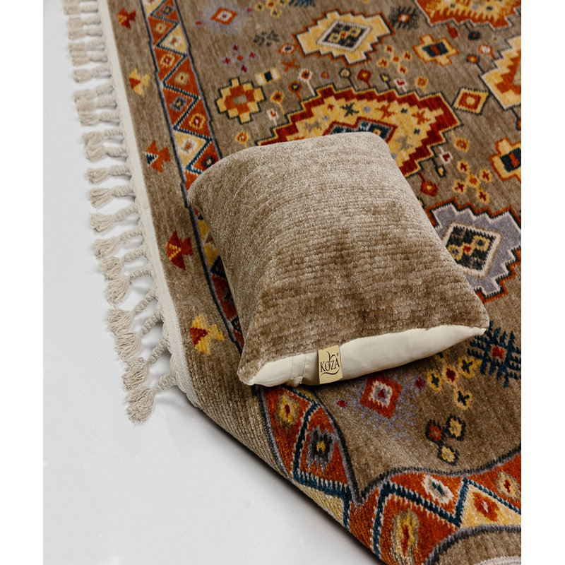 Tapis rectangulaire gris / rouge en polyester tissé à la machine Southwestern, Rectangle 3 pi 11 po x 5 pi 3 po
