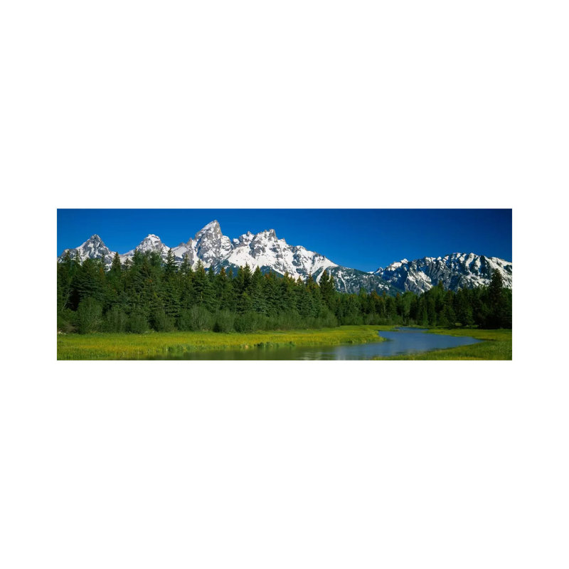 Mountain Landscape, Teton Range, Grand Teton National Park, Wyoming, USA by Panoramic Images - Wrapped Canvas Panoramic Gallery-Wrapped Canvas Giclée