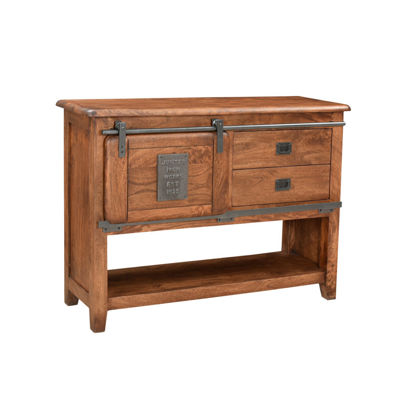 Everard 120cm Solid Wood Console Table, Brown