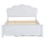 Lit plateforme double en bois avec tête de lit et lit gigogne simple, blanc