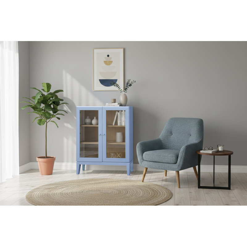 Palms Display Cabinet (Powder Blue), Powder Blue