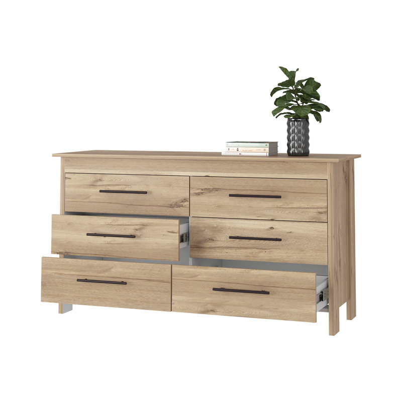 Anastazija Six Drawer Double Dresser, Brown