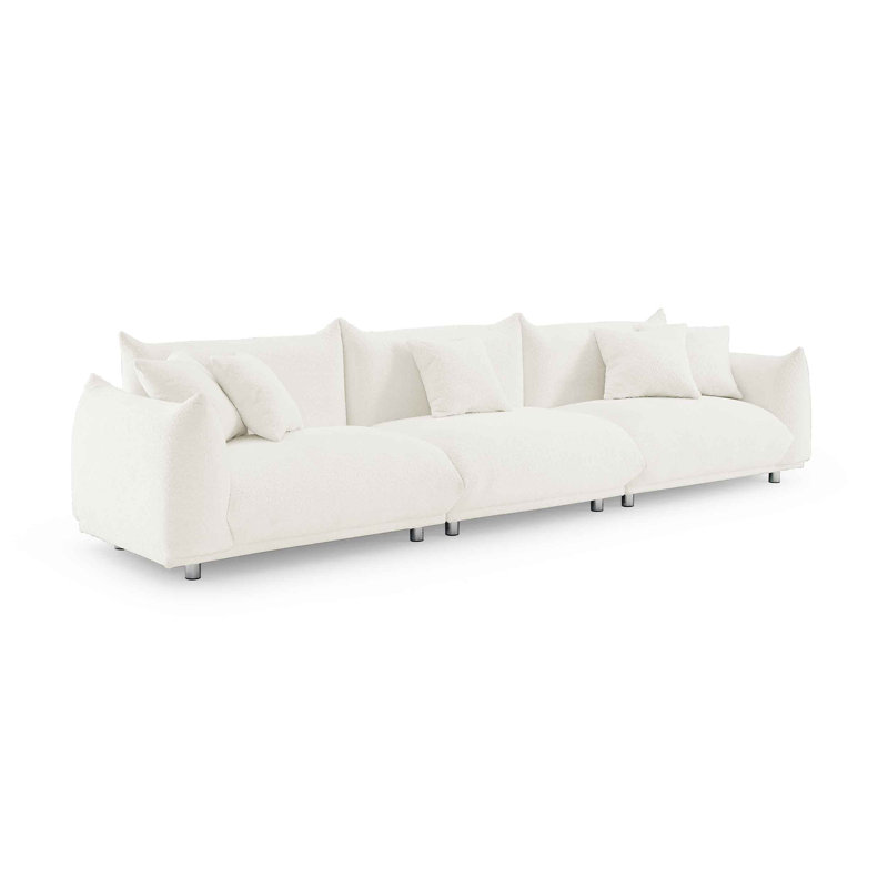 Amritha 316.2Cm Round Arms Sofa, Cream White