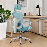 Lienhardt Home Office Desk Chair with Footrest, High-Back Mesh Rolling Swivel Reclining Chairs with Wheels, Comfortable Headrest, Lumbar Support, Comfy Arms for Home, Office, Gaming, Student