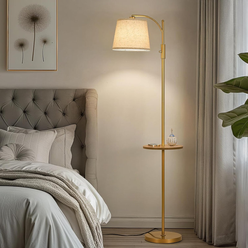 Lampe sur pied entièrement réglable pour le salon, Doré
