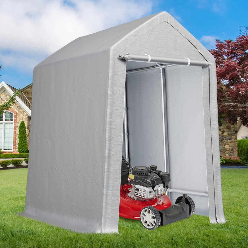 Durable Canopy Carport With Storage Shed - Roll-Up Zipper Door in , 103.92" H x 144" W x 144" D