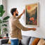 Red Sun Over Poppies Japandi - Wrapped Canvas-942333029-942333052
