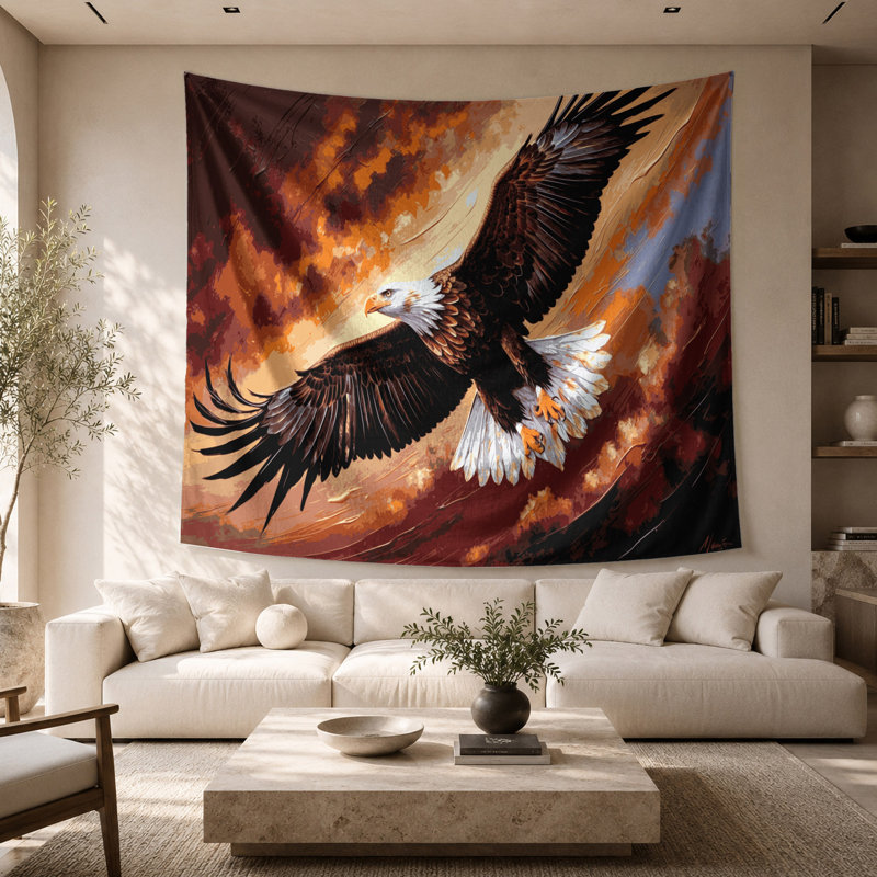 Tapisserie murale «Wildlife Golden Eagle», 68 po x 80 po