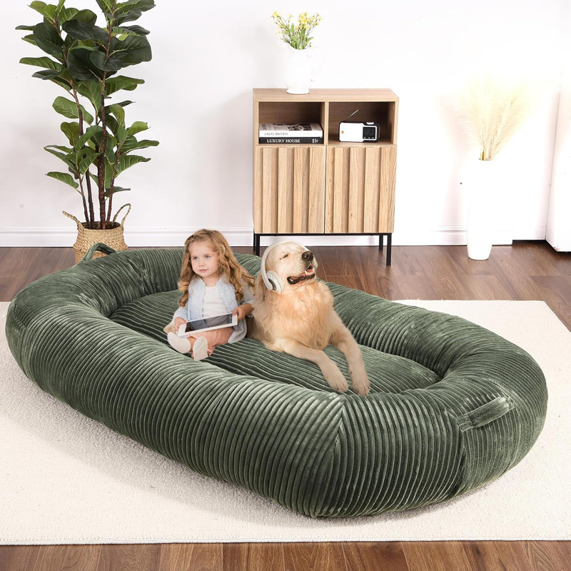 Lit pour chien 71 po x 48 po x 14 po, Vert foncé