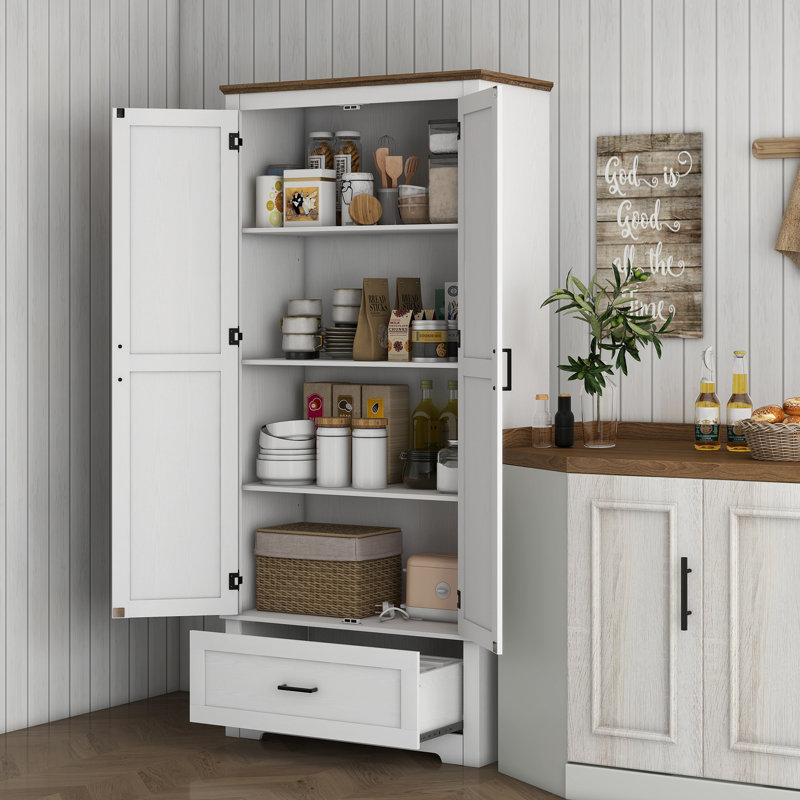 Armoire de rangement de 69 po de hauteur HOMcom, Blanc, crème