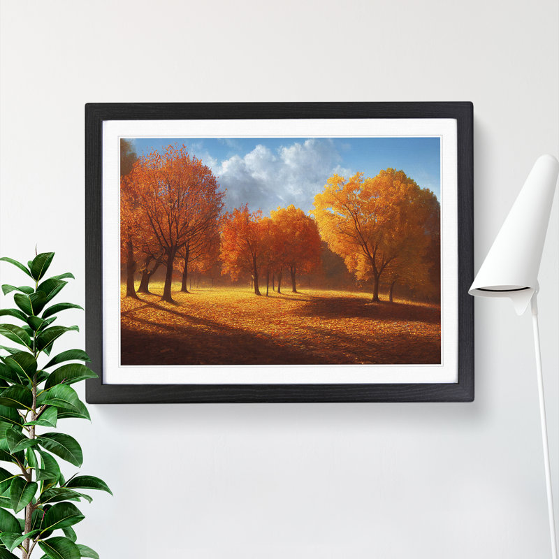 View of an Autumn Forest Vol.3 - Framed Print, Black, 34cm H x 46cm W x 2cm D