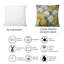 Rectangle, marguerites blanches et dorées - Coussin décoratif à imprimé traditionnel