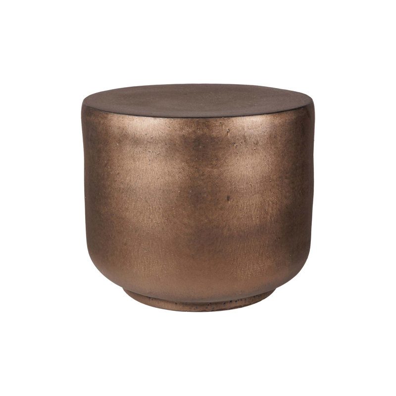 Provenance Signature Outdoor Round Side Table, Gilt