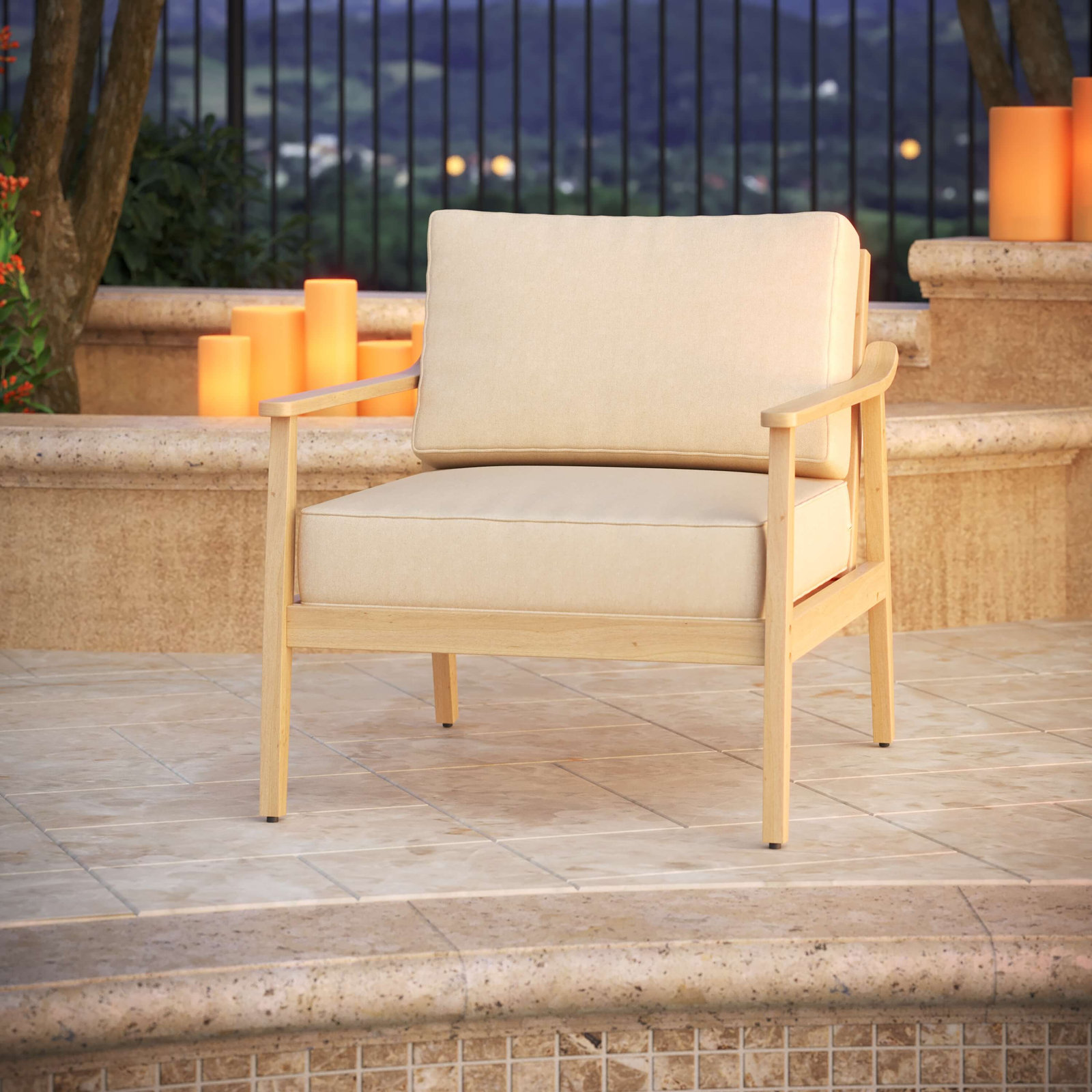 Lani 29" Sunbrella® Seat and Back Cushion, Canvas Canvas Sunbrella® Canvas