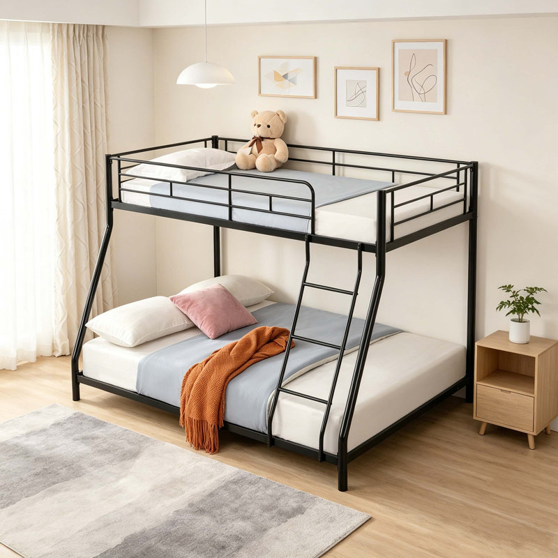 Lit superposé en métal robuste avec conception silencieuse pour un gain de place et une solution de couchage durable