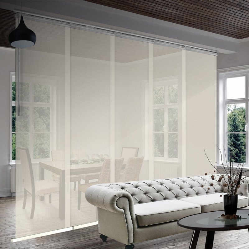 Store vertical semi-diaphane Web, L 110 po x L 94 po, Nickel satiné