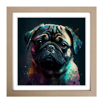 Pug Expressionism - Framed Print