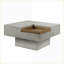 Table basse en fibre de béton gris vieilli avec rangement, de style industriel durable pour le salon