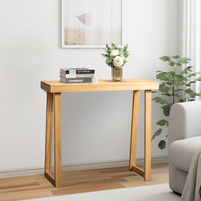 Console en bois massif de couleur bois - Canapé d'entrée de style intemporel pour salon et vestibule
