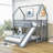 House Bunk Bed With Slide And Built-In Ladder-776645581