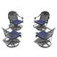 Chaise de patio pivotante en fonte d'aluminium 4 pièces avec structure noire et coussins bleus-1070703093