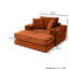 Méridienne surdimensionnée de 52,4 pouces avec canapé-lit modulaire 3-en-1 confortable pour la lecture, le salon et la chambre à coucher, canapé en velours côtelé, orange