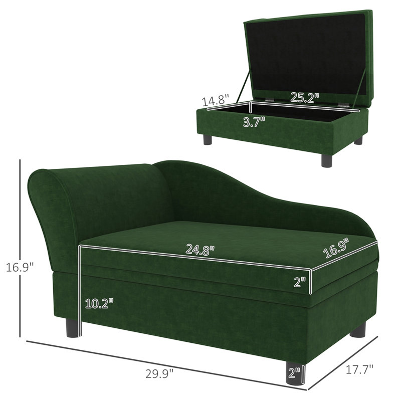 Canapé-lit pour animaux de compagnie avec rangement, Vert