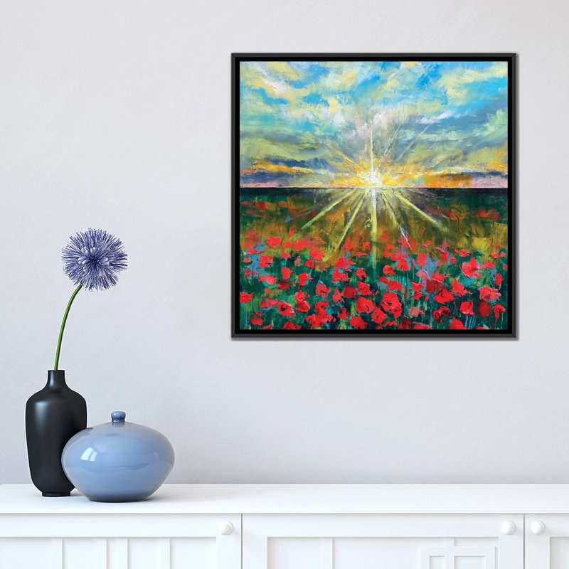 « starlight pops », reproduction d’art sur toile, H 18 po x l 18 po x P 1,5 po, Toile avec cadre noir, Pas de tapis