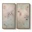 Doux jardin floral abstrait en rose et menthe - ensemble de 2 reproductions d'art murales encadrées sur toile 60 po x 20 po x 2 pièces, 60 po x 30 po x 2 pièces-64822191-64579741