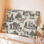 Toile d'un motif d'inspiration rétro mettant en vedette diverses espèces de cerfs au milieu d'un art mural sur fond de forêt luxuriante, rendu sur toile monochromatique-1202875137