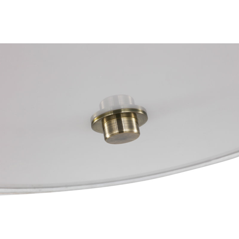 Smeralda Semi Flush Mount, White, Brass, Medium, 7"H x 15"W x 15"D