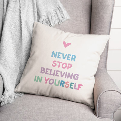  Housse et insert de coussin carré Believe in Yourself
