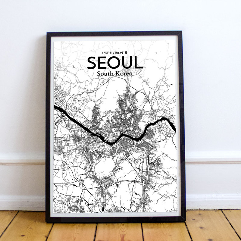 Seoul City Map - No Frame Print, 43.2cm H x 27.9cm W x 0.1cm D