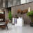 47.2'' W L-Shaped Reception Desk With LED Lights And Glass