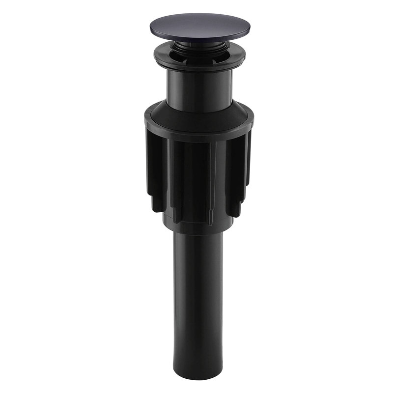 Pop-Up Bathroom Sink Drain Without Overflow, Matte Black
