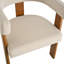 Mamanbai 17.7" Seat Height Modern 3-Leg Chenille Dining Chair with Walnut Frame & Wraparound Back-1443654258-1443654542