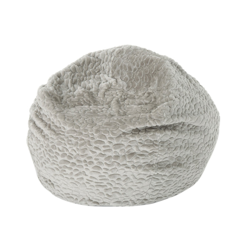 Fauteuil à billes arrondi en fausse fourrure Yasmin