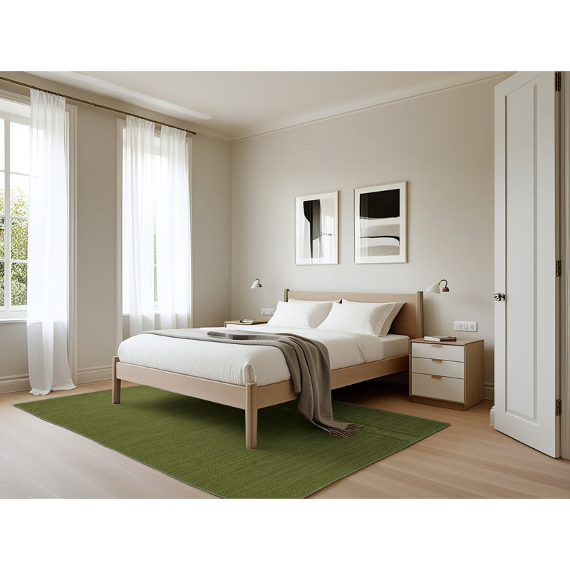 Tapis vert uni lavable à la machine, Rectangle 5 pi x 7 pi